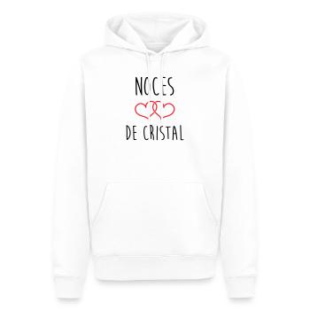 Crystal Wedding 15 Jahre Ehe - Männer Premium Bio Hoodie - Weiß - Vorne - Nico (187cm)