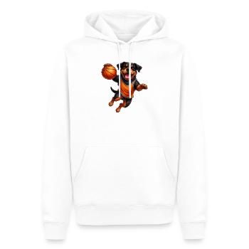 Rottweiler Basketballspieler Sport Hund Basketball - Männer Premium Bio Hoodie - Weiß - Vorne - Nico (187cm)