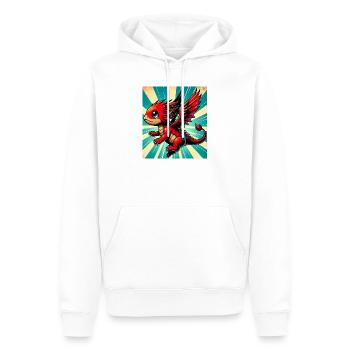 Drache - Männer Premium Bio Hoodie - Weiß - Vorne - Nico (187cm)