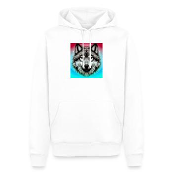 Wolf - Männer Premium Bio Hoodie - Weiß - Vorne - Nico (187cm)