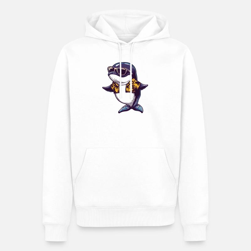 Wal Comic Urlaub - Männer Premium Bio Hoodie - Weiß