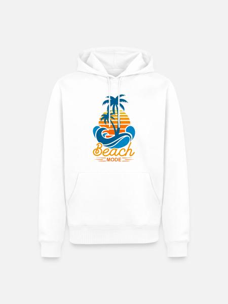 Beach Mode im Sommerurlaub tropisches Geschenk - Männer Premium Bio Hoodie - Weiß