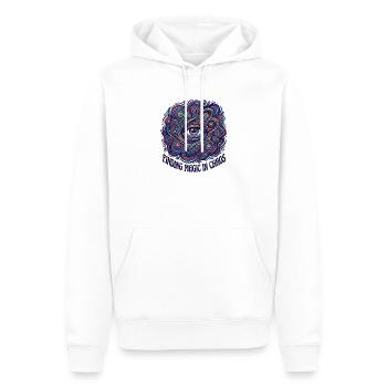 Chaos magique - Sweat à capuche Premium bio Homme - blanc - Devant - Nico (187cm)