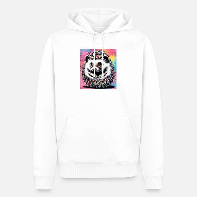 Igel - Männer Premium Bio Hoodie - Weiß