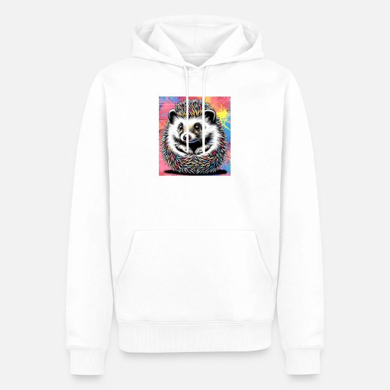 Igel - Männer Premium Bio Hoodie - Weiß