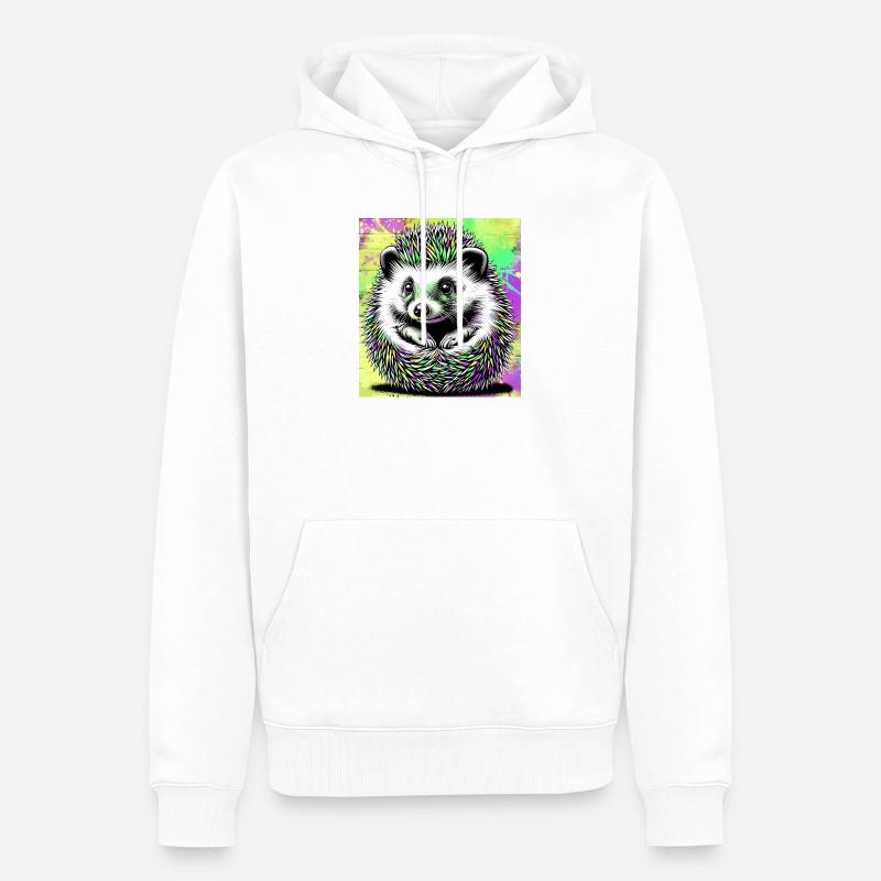 Igel - Männer Premium Bio Hoodie - Weiß