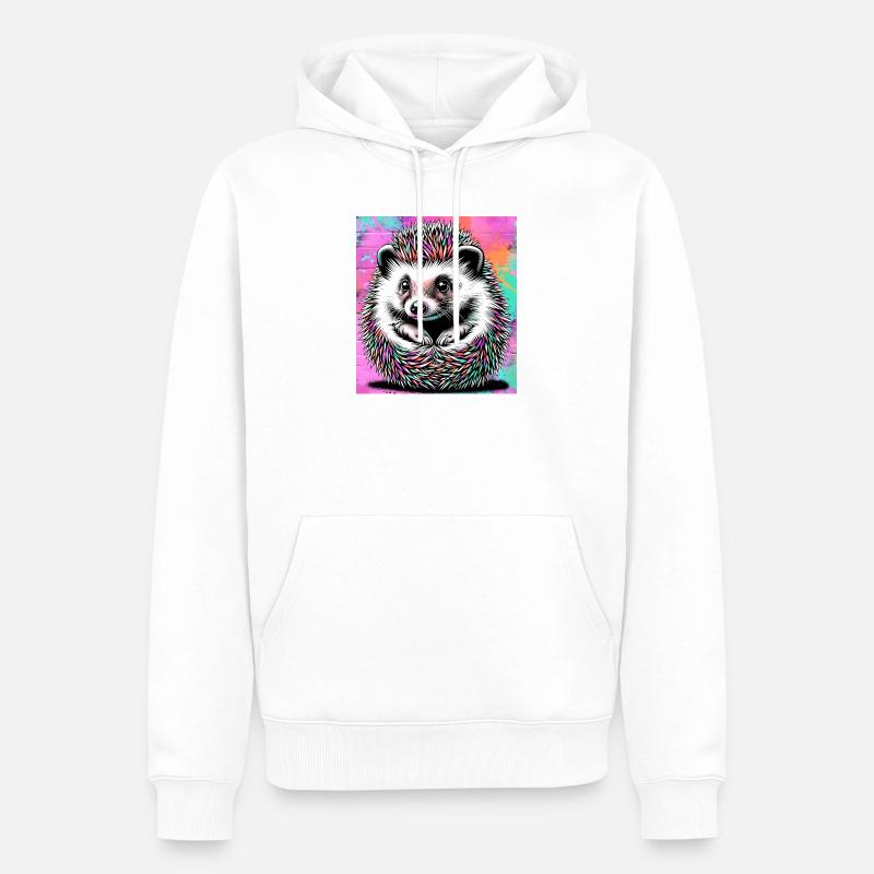 Igel - Männer Premium Bio Hoodie - Weiß