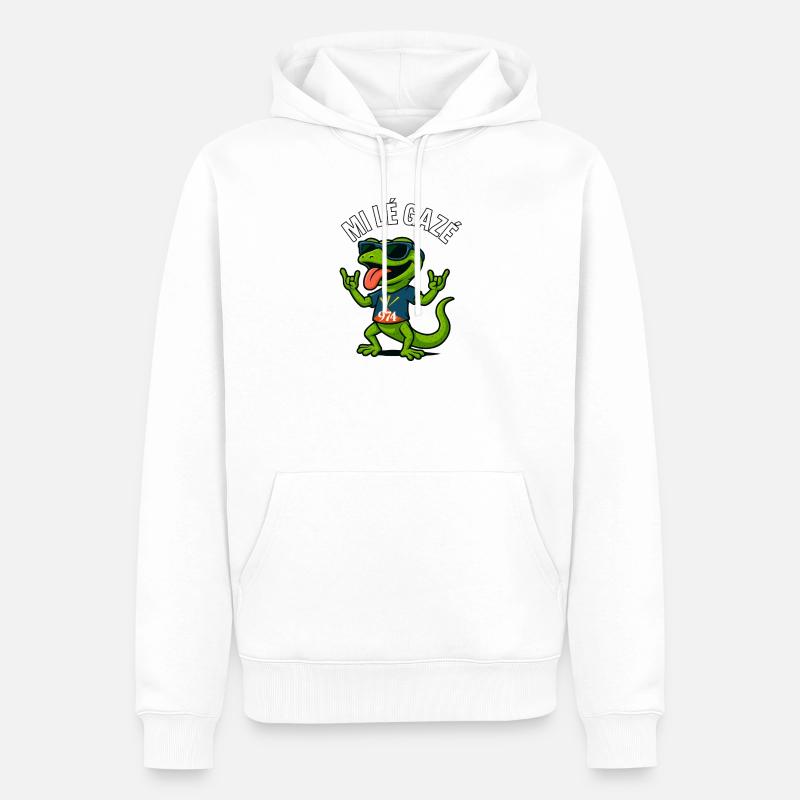 Mi lé Gazé 974 - Sweat à capuche Premium bio Homme - blanc