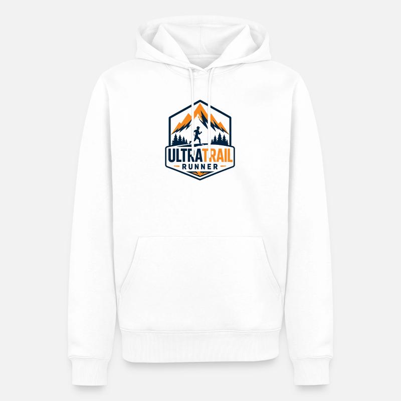 Coureur d’ultra-trail - Sweat à capuche Premium bio Homme - blanc