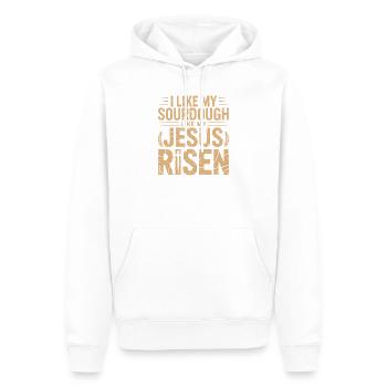 Sauerteig-aufgegangener Wortspiel-Tee - Männer Premium Bio Hoodie - Weiß - Vorne - Nico (187cm)