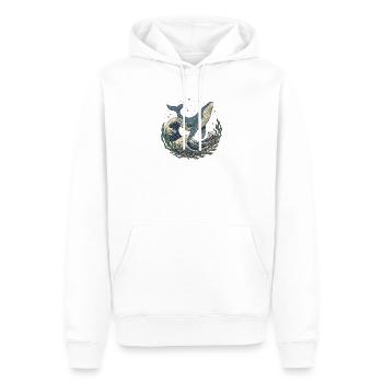 Der Wal – Säule des Ozeans - Männer Premium Bio Hoodie - Weiß - Vorne - Nico (187cm)
