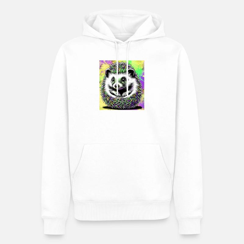 hérisson - Sweat à capuche Premium bio Homme - blanc