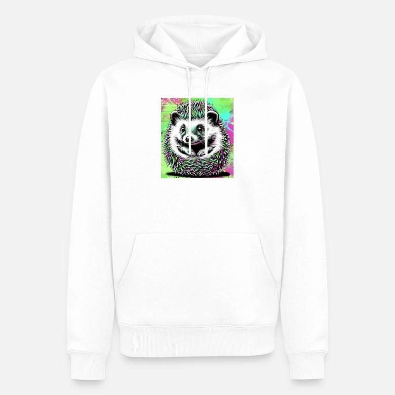 hérisson - Sweat à capuche Premium bio Homme - blanc