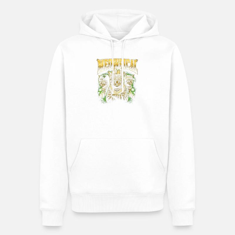 Rois chats miauviques - Sweat à capuche Premium bio Homme - blanc
