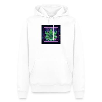 Nuits NEON CANNABIS - Sweat à capuche Premium bio Homme - blanc - Devant - Nico (187cm)