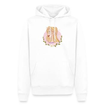 Portrait de fleurs pastel - Sweat à capuche Premium bio Homme - blanc - Devant - Nico (187cm)