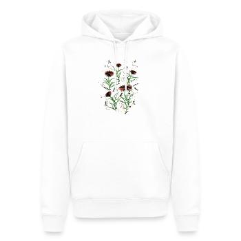Abstract Wildflowers Grunge Illustration - Men’s Premium Organic Hoodie - white - Front - Nico (187cm)
