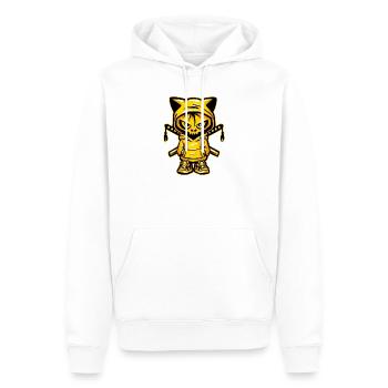 Ninja Skull Cat - Men’s Premium Organic Hoodie - white - Front - Nico (187cm)