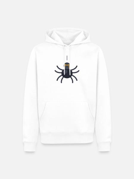 Niedliche Halloween-Spinne im Cartoon-Stil - Männer Premium Bio Hoodie - Weiß