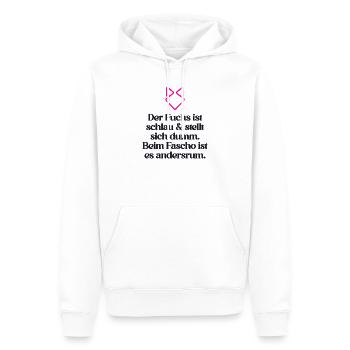 ZEICHEN SETZEN GEGEN RECHTS - Männer Premium Bio Hoodie - Weiß - Vorne - Nico (187cm)