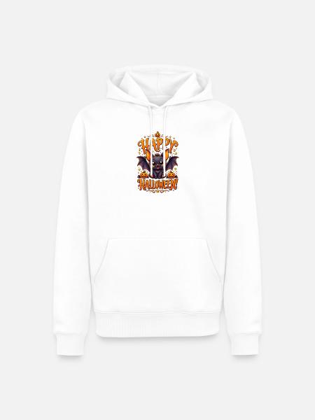 Kuschelige Halloween Fledermaus - Männer Premium Bio Hoodie - Weiß