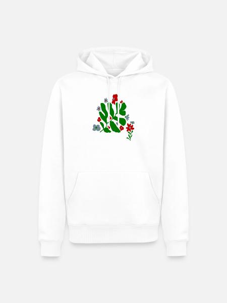 Flower - Männer Premium Bio Hoodie - Weiß