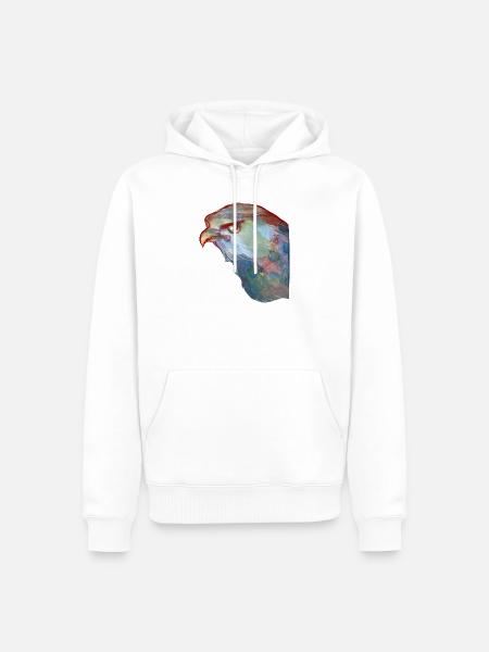 Aquarell Adlerkopf-Abstract - Männer Premium Bio Hoodie - Weiß