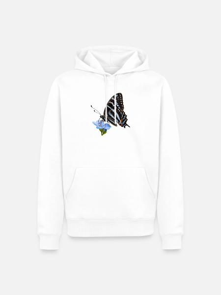 Schmetterling Schwarzer Tiger - Männer Premium Bio Hoodie - Weiß