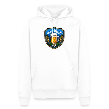 Bier Schild Emblem - Männer Premium Bio Hoodie - Weiß - Vorne - Nico (187cm)