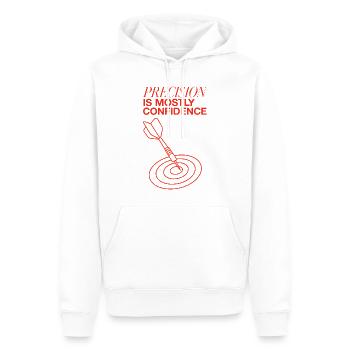 Darts – Precision Is Mostly Confidence - Männer Premium Bio Hoodie - Weiß - Vorne - Nico (187cm)