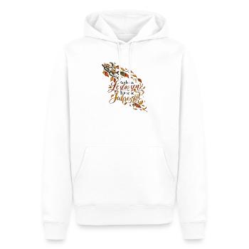 Loslassen im Herbst - Männer Premium Bio Hoodie - Weiß - Vorne - Nico (187cm)