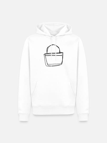 Osterkorb handgezeichnet - Männer Premium Bio Hoodie - Weiß
