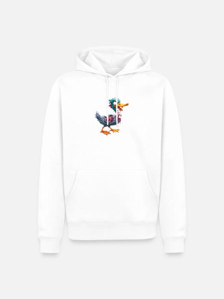 Zombie Stockente - Männer Premium Bio Hoodie - Weiß