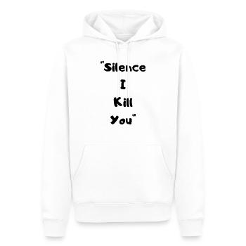 Silence I Kill You - Männer Premium Bio Hoodie - Weiß - Vorne - Nico (187cm)