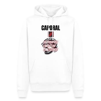 Caporal pompier - Sweat à capuche Premium bio Homme - blanc - Devant - Nico (187cm)