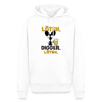Löten Digga Löten Bier Hund - Männer Premium Bio Hoodie - Weiß - Vorne - Nico (187cm)