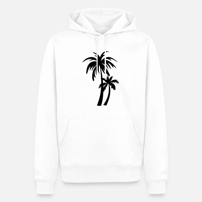 palmier - Sweat à capuche Premium bio Homme - blanc