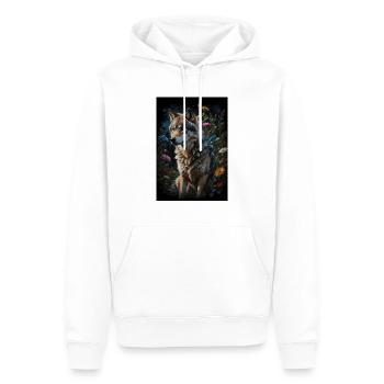 Wolf - Männer Premium Bio Hoodie - Weiß - Vorne - Nico (187cm)