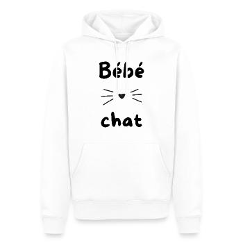 Bébé chat - Sweat à capuche Premium bio Homme - blanc - Devant - Nico (187cm)