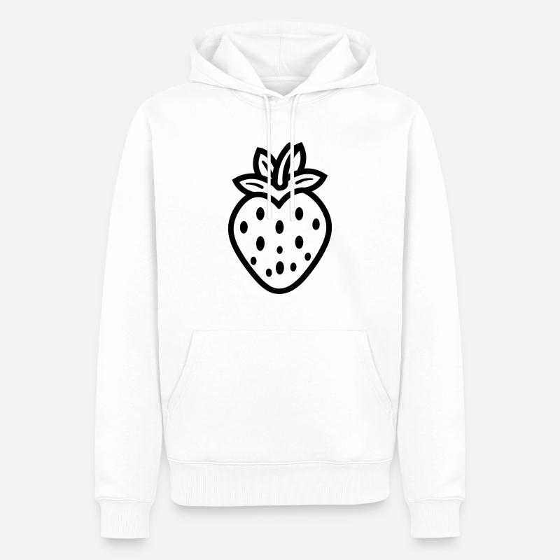 fraise - Sweat à capuche Premium bio Homme - blanc
