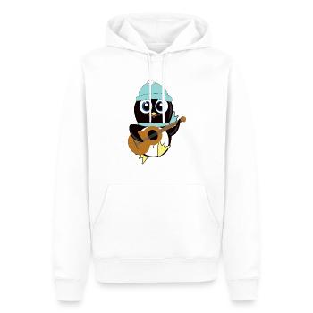 Niedlicher Pinguin mit Gitarre - Männer Premium Bio Hoodie - Weiß - Vorne - Nico (187cm)