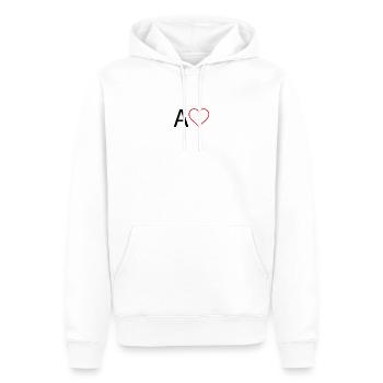 Buchstabe A mit Herz mittig - Männer Premium Bio Hoodie - Weiß - Vorne - Nico (187cm)