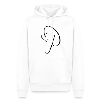 Letter P Letter-P Calligraphy - Men’s Premium Organic Hoodie - white - Front - Nico (187cm)