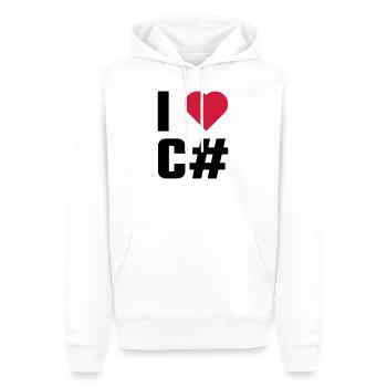Ich liebe c # - Männer Premium Bio Hoodie - Weiß - Vorne - Nico (187cm)