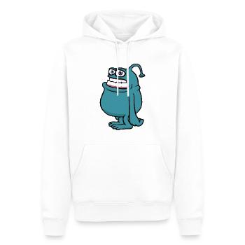 Mampfredo - Männer Premium Bio Hoodie - Weiß - Vorne - Nico (187cm)
