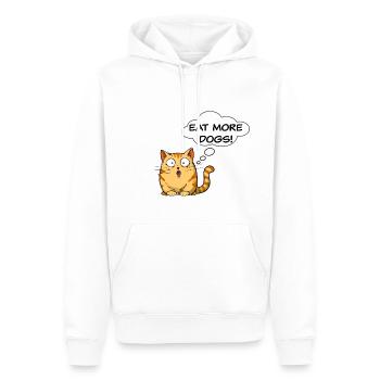 Eat More Dogs - Funny Cat Design - Men’s Premium Organic Hoodie - white - Front - Nico (187cm)