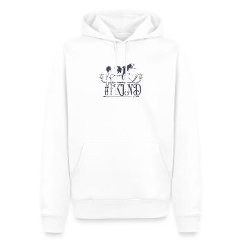 DORFKIND - Männer Premium Bio Hoodie - Weiß - Vorne - Nico (187cm)