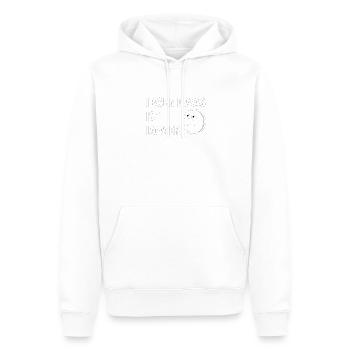 Irgendwas ist immer,Geschenk,lustig,cool,trend, - Männer Premium Bio Hoodie - Weiß - Vorne - Nico (187cm)