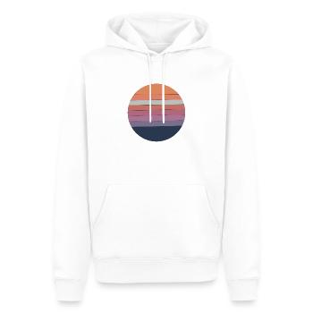 Retro Soleil - Sweat à capuche Premium bio Homme - blanc - Devant - Nico (187cm)