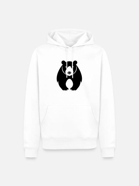 Bär - Männer Premium Bio Hoodie - Weiß